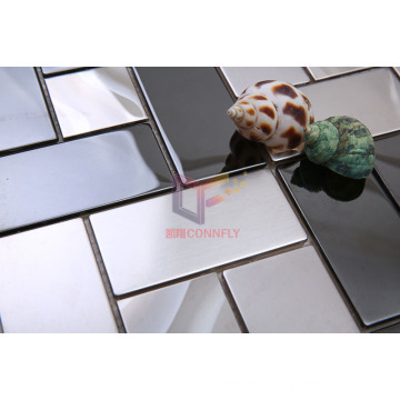 304 Black Mix Silver Stainless Steel Mosaic Tile (CFM908)